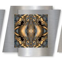 TAPESTRY #3<br/>
3 piece set<br/>
Magnetic Art Tiles<br/>
Hang Vertical or Horizontal<br/>
Approximately 14" x 14" each<br/>
3 Piece Set with Art<br/>
1200.00<br/>